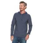Men's Sonoma Goods For Life&trade; Slim-fit Supersoft Henley Hoodie, Size: Xl, Dark Blue