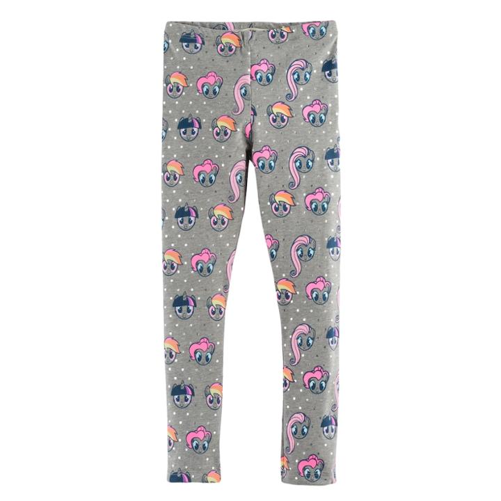 Girls 4-7 My Little Pony: The Movie Rainbow Dash, Twilight Sparkle & Pinkie Pie Leggings, Size: 7, Light Grey