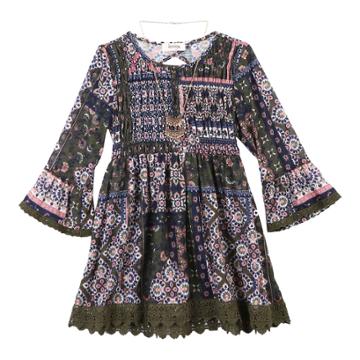 Girls 7-16 Iz Amy Byer Ruched Bodice Back Cutout Tunic With Necklace, Size: Medium, Orange