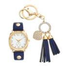 Women's Watch & Crystal Heart Tassel Key Chain Set, Size: Medium, Blue