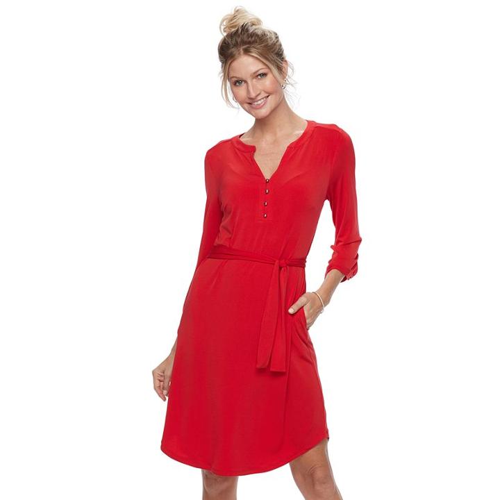 Women's Dana Buchman Shirtdress, Size: Medium, Med Red