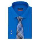 Men's Van Heusen Slim-fit Flex Collar Dress Shirt & Tie, Size: Xl-34/35, Blue Other