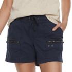 Women's Sonoma Goods For Life&trade; Zipper Accent Pull-on Utility Shorts, Size: 4, Dark Blue