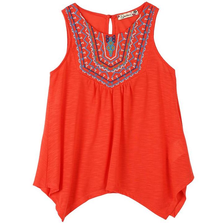 Girls 7-16 Speechless Embroidered Sharkbite Hem Tank Top, Girl's, Size: Large, Pink Other