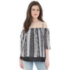 Juniors' Iz Byer California Lace Hem Off Shoulder Top, Girl's, Size: Xl, Ovrfl Oth