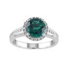 Lab-created Emerald & 1/4 Carat T.w. Diamond 10k White Gold Halo Ring, Women's, Size: 5, Green