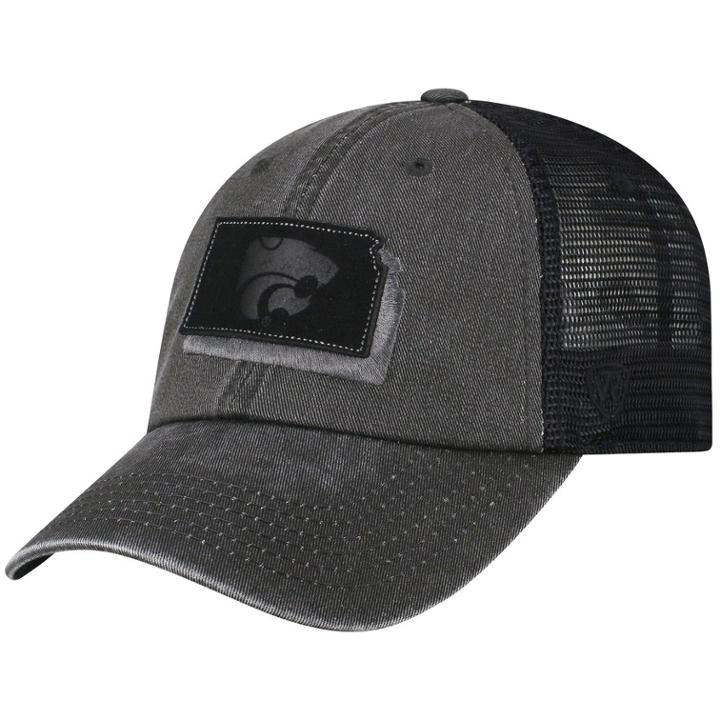 Adult Top Of The World Kansas State Wildcats Land Vintage-washed Cap, Men's, Black