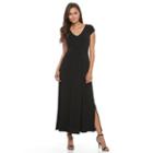 Women's Dana Buchman Shirred Maxi Dress, Size: Large, Black
