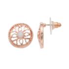 Filigree Circle Stud Earrings, Women's, Pink