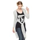 Women's Rock & Republic&reg; Tie-front Long Cardigan, Size: Medium, Med Grey
