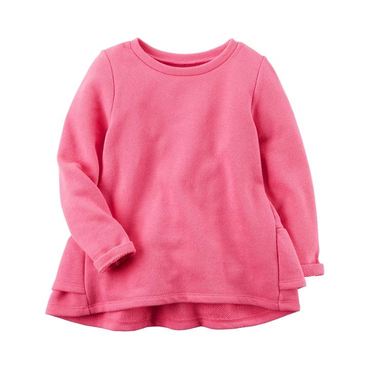Girls 4-8 Carter's Ruffle Back Pink Pullover Sweater, Size: 7