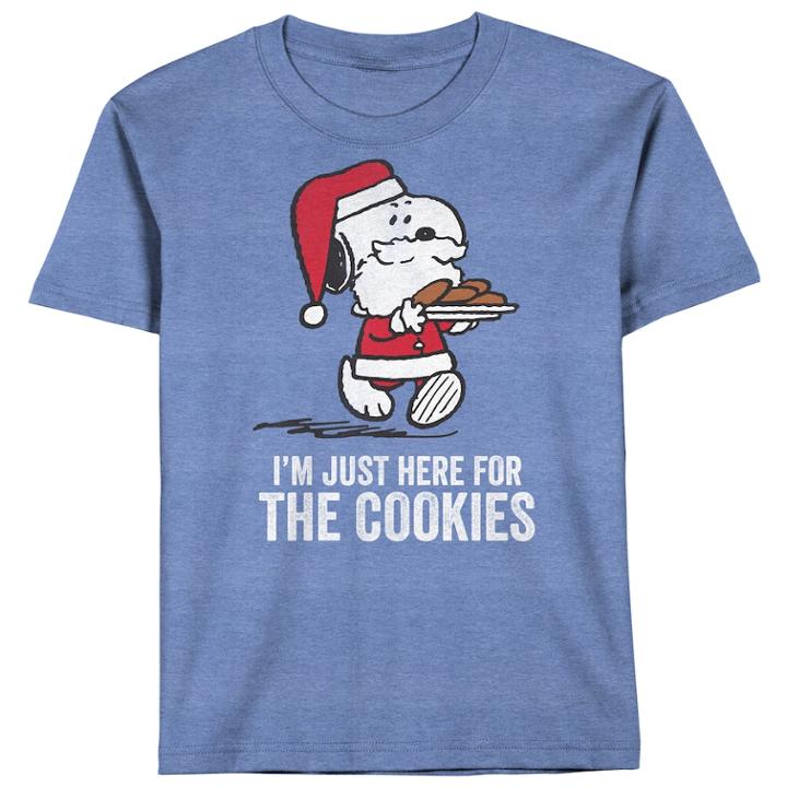 Boys 8-20 Peanuts Snoopy I'm Just Here For The Cookies Tee, Size: Large, Blue