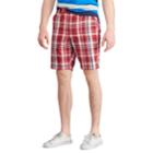 Men's Chaps Straight-fit Stretch Poplin Flat-front Shorts, Size: 38, Red