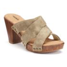 Sonoma Goods For Life&trade; Eeva Women's Block-heel Sandals, Size: 7, Beig/green (beig/khaki)