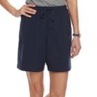 Women's Gloria Vanderbilt Lucy Sheeting Drawstring Shorts, Size: Small, Blue (navy)
