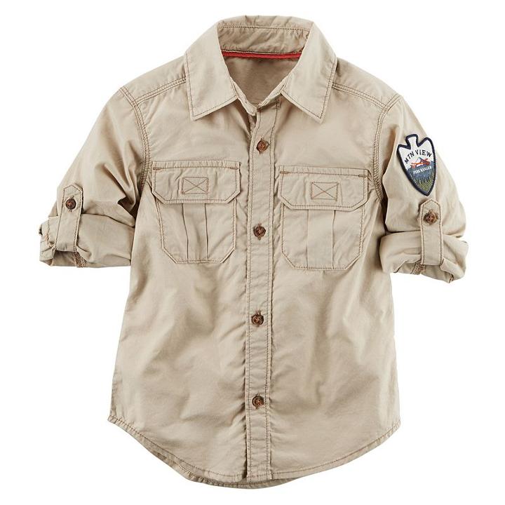 Boys 4-8 Carter's Park Ranger Button-front Shirt, Boy's, Size: 8, Med Beige