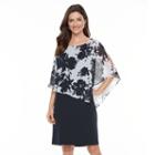 Women's Connected Apparel Popover Floral Dress, Size: 6, Blue (navy)