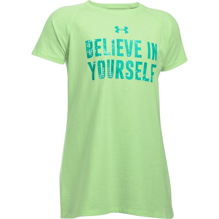 Girls 7-16 Under Armour Believe In Yourself Short Sleeve Tee, Size: Large, White Oth