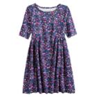Girls 4-10 Jumping Beans&reg; Print Shirred-waist Dress, Size: 10, Blue