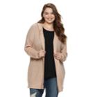 Juniors' Plus Size Mudd&reg; Hooded Cardigan, Teens, Size: 1xl, Lt Purple