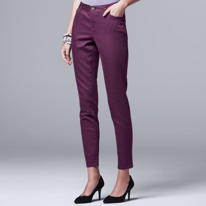 Women's Simply Vera Vera Wang Skinny Jeans, Size: 10, Med Purple