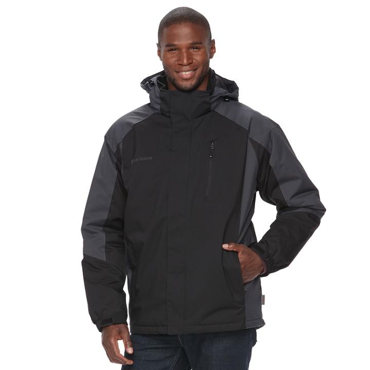 Big & Tall Free Country Colorblock Hooded Jacket, Men's, Size: Xxl Tall, Grey (charcoal)