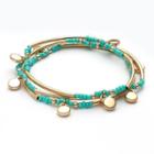 Lc Lauren Conrad Gold Tone Bead And Charm Stretch Bracelet Set, Women's, Multicolor