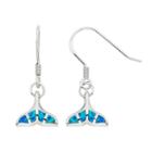 Lab-created Blue Opal Sterling Silver Whale Tail Drop Earrings, Women's