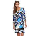 Women's Dana Buchman Scoopneck Shift Dress, Size: Xl, Blue