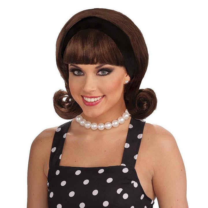 Fifties Flip Wig - Adult, Brown