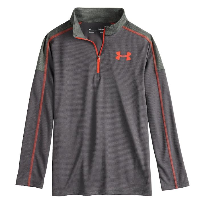 Boys 8-20 Under Armour Tech Quarter-zip Tee, Size: Small, Grey (charcoal)