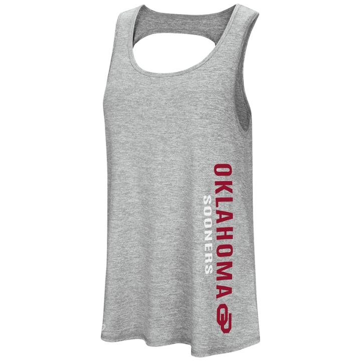 Women's Colosseum Oklahoma Sooners Twisted Back Tank Top, Size: Medium, Grey (charcoal)