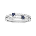 14k White Gold Sapphire & 1/3 Carat T.w. Diamond Ring, Women's, Size: 8.50, Blue
