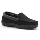 Men's Heat Keep Flannel Venetian Moccasin Slippers, Size: Xxl, Black