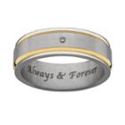 Sweet Sentiments Titanium And Gold Ion Diamond Accent Wedding Band - Men, Size: 7, Multicolor
