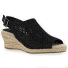 Easy Street Stacy Women's Espadrille Wedges, Size: 12 Wide, Grey (charcoal)