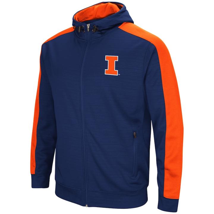 Men's Illinois Fighting Illini Setter Full-zip Hoodie, Size: Medium, Dark Blue
