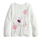 Girls 4-12 Sonoma Goods For Life&reg; Shirred Glittery Graphic Tee, Size: 8, Light Pink
