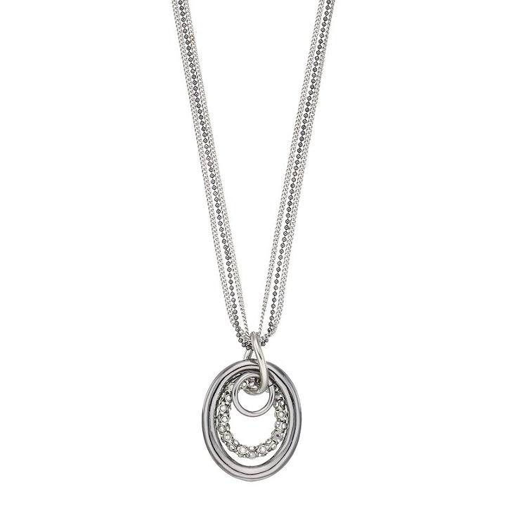 Simply Vera Vera Wang Long Multi Strand Oval Pendant Necklace, Women's, Multicolor