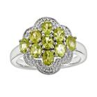 Sterling Silver Peridot Cluster Ring, Women's, Size: 9, Green