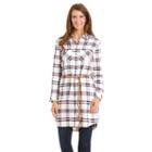 Women's Haggar Belted Shirt Dress, Size: Large, Blue (navy)