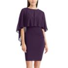 Women's Chaps Sheer Overlay Sheath Dress, Size: 6, Purple