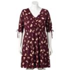 Plus Size Lc Lauren Conrad Print Fit & Flare Dress, Women's, Size: 3xl, Drk Purple