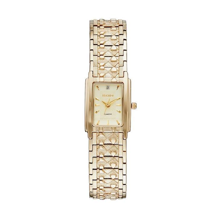 Elgin Women's Diamond Accent Watch, Yellow