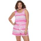 Juniors' Plus Size So&reg; Drawstring Tank Romper, Girl's, Size: 1xl, Light Pink