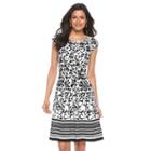 Women's Bethany Print A-line Dress, Size: Large, White Oth