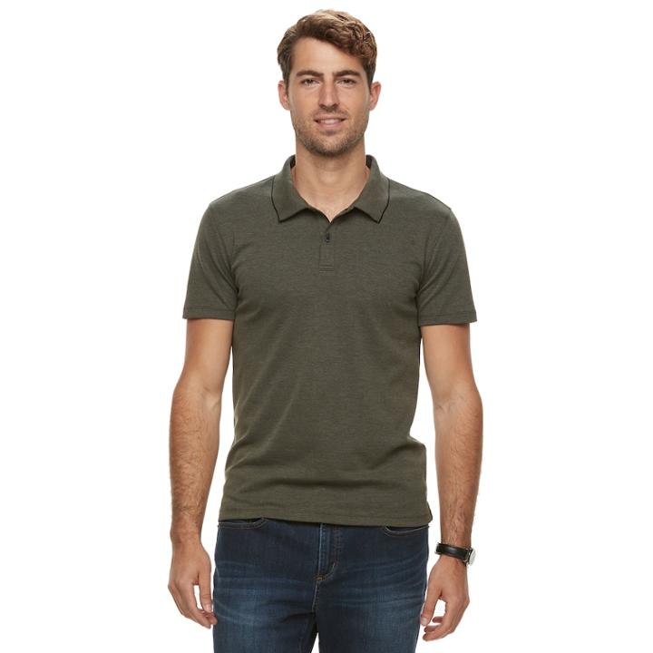 Men's Apt. 9&reg; Soft Touch Birdseye Pique Polo, Size: Medium, Green