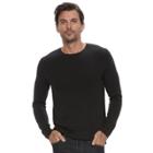 Men's Marc Anthony Slim-fit Heathered Crewneck Sweater, Size: Large, Black