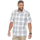Men's Haggar Classic-fit Plaid Easy-care Button-down Shirt, Size: Small, Grey