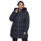 Plus Size Apt. 9&reg; Hood Faux-fur Trim Jacket, Women's, Size: 1xl, Blue (navy)